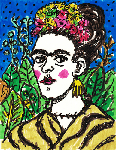 Cartoon: Frida Kahlo (medium) by Pascal Kirchmair tagged dedicated,to,leo,dr,eloesser,selbstporträt,autoportrait,autoritratto,selbstbildnis,mit,dornenhalsband,und,self,portrait,with,thorn,necklace,and,autorretrato,con,collar,de,espinas,colibri,watercolor,watercolour,aquarell,künstler,artist,artista,aquarelle,acuarela,gouache,ink,tusche,tuschezeichnung,nanquim,encre,chine,tinta,china,diego,rivera,frida,kahlo,mexico,porträt,arte,aztekin,aztec,coyoacan,illustration,drawing,zeichnung,pascal,kirchmair,political,cartoon,caricature,karikatur,ilustracion,dibujo,desenho,disegno,ilustracao,illustrazione,illustratie,dessin,presse,du,jour,art,of,the,day,tekening,teckning,cartum,vineta,comica,vignetta,caricatura,retrato,ritratto,portret,kunst,mexiko,painting,peinture,dipinto,pittura,pintura,cuadro,quadro,azteken,aztecs,malerei,artwork,dedicated,to,leo,dr,eloesser,selbstporträt,autoportrait,autoritratto,selbstbildnis,mit,dornenhalsband,und,self,portrait,with,thorn,necklace,and,autorretrato,con,collar,de,espinas,colibri,watercolor,watercolour,aquarell,künstler,artist,artista,aquarelle,acuarela,gouache,ink,tusche,tuschezeichnung,nanquim,encre,chine,tinta,china,diego,rivera,frida,kahlo,mexico,porträt,arte,aztekin,aztec,coyoacan,illustration,drawing,zeichnung,pascal,kirchmair,political,cartoon,caricature,karikatur,ilustracion,dibujo,desenho,disegno,ilustracao,illustrazione,illustratie,dessin,presse,du,jour,art,of,the,day,tekening,teckning,cartum,vineta,comica,vignetta,caricatura,retrato,ritratto,portret,kunst,mexiko,painting,peinture,dipinto,pittura,pintura,cuadro,quadro,azteken,aztecs,malerei,artwork