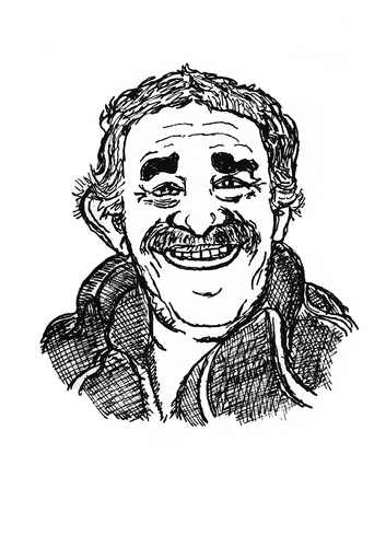 Cartoon: Gabriel Garcia Marquez (medium) by Pascal Kirchmair tagged erzählen,zu,davon,um,leben,marquez,garcia,gabriel,soledad,de,anos,cien,einsamkeit,jahre,hundert