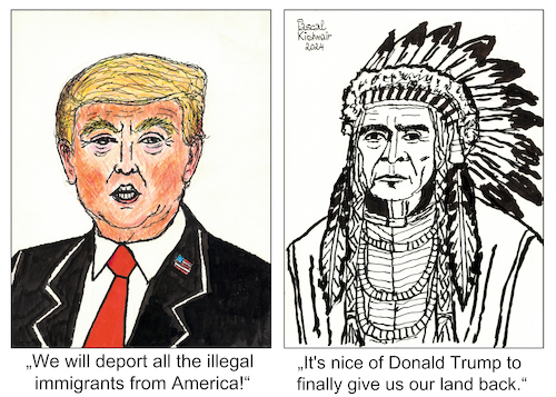 Cartoon: Illegale Einwanderung (medium) by Pascal Kirchmair tagged einwanderung,ausländer,strangers,stranger,illegale,einwanderer,illegal,immigration,big,kahuna,donald,trump,immigrants,sioux,apache,native,american,usa,sachem,indian,chief,chieftain,indio,indianerhäuptling,indianer,of,america,porträt,portrait,retrato,illustration,ilustracion,ilustracao,pascal,kirchmair,ink,drawing,dessin,desenho,dibujo,zeichnung,cartoon,caricature,karikatur,disegno,illustrazione,illustratie,de,presse,du,jour,tekening,teckning,cartum,vineta,comica,vignetta,caricatura,portret,ritratto,kunst,art,arte,artwork,einwanderung,ausländer,strangers,stranger,illegale,einwanderer,illegal,immigration,big,kahuna,donald,trump,immigrants,sioux,apache,native,american,usa,sachem,indian,chief,chieftain,indio,indianerhäuptling,indianer,of,america,porträt,portrait,retrato,illustration,ilustracion,ilustracao,pascal,kirchmair,ink,drawing,dessin,desenho,dibujo,zeichnung,cartoon,caricature,karikatur,disegno,illustrazione,illustratie,de,presse,du,jour,tekening,teckning,cartum,vineta,comica,vignetta,caricatura,portret,ritratto,kunst,art,arte,artwork