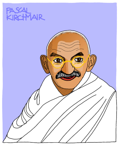 Cartoon: Mahatma Gandhi (medium) by Pascal Kirchmair tagged desenho,dessin,disegno,zeichnung,porträt,mahatma,gandhi,cartoon,caricature,karikatur,dibujo,drawing,retrato,portrait,pascal,kirchmair,vignetta,ritratto,india,indien,asket,pazifistischer,widerstand,nonviolent,civil,pacifist,desenho,dessin,disegno,zeichnung,porträt,mahatma,gandhi,cartoon,caricature,karikatur,dibujo,drawing,retrato,portrait,pascal,kirchmair,vignetta,ritratto,india,indien,asket,pazifistischer,widerstand,nonviolent,civil,pacifist