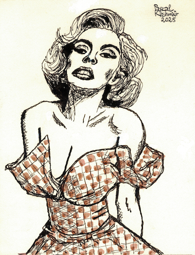 Cartoon: Marilyn Monroe (medium) by Pascal Kirchmair tagged mortenson,norma,jeane,baker,furacao,sexpot,bombe,sexuelle,de,sexe,bombasse,sexy,sensual,sinnlich,sensuelle,blonde,bombshell,sexbombe,sexbomb,marilyn,monroe,ink,drawing,tusche,tuschezeichnung,schauspielerin,actress,actrice,actriz,attrice,atriz,artist,art,hollywood,illustration,zeichnung,pascal,kirchmair,cartoon,caricature,karikatur,ilustracion,dibujo,desenho,disegno,ilustracao,illustrazione,illustratie,dessin,presse,du,jour,of,the,day,tekening,teckning,cartum,vineta,comica,vignetta,caricatura,portrait,porträt,portret,retrato,ritratto,kussmund,arte,kunst,artwork,porno,chic,pop,queen,burnt,sienna,mortenson,norma,jeane,baker,furacao,sexpot,bombe,sexuelle,de,sexe,bombasse,sexy,sensual,sinnlich,sensuelle,blonde,bombshell,sexbombe,sexbomb,marilyn,monroe,ink,drawing,tusche,tuschezeichnung,schauspielerin,actress,actrice,actriz,attrice,atriz,artist,art,hollywood,illustration,zeichnung,pascal,kirchmair,cartoon,caricature,karikatur,ilustracion,dibujo,desenho,disegno,ilustracao,illustrazione,illustratie,dessin,presse,du,jour,of,the,day,tekening,teckning,cartum,vineta,comica,vignetta,caricatura,portrait,porträt,portret,retrato,ritratto,kussmund,arte,kunst,artwork,porn,porno,chic,pop,queen,burnt,sienna
