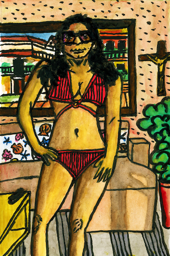 Cartoon: Marta (medium) by Pascal Kirchmair tagged kolumbien,colombie,cartagena,cartagenadeindias,colombia,marta,red,rouge,roja,rosso,rossa,rot,roter,bikini,swimsuit,bathing,swimming,costume,beach,strand,sea,sun,badeanzug,sexy,meer,me,mare,mar,samba,karneval,do,carnaval,carioca,brasilianerin,rio,de,janeiro,copa,cabana,tänzerin,dancer,danseuse,brazil,brasil,bresil,brasile,elite,model,topmodel,top,strip,striptease,ink,drawing,tusche,zeichnung,lingerie,art,arte,kunst,caricatura,cartoon,caricature,karikatur,illustration,dessin,pascal,kirchmair,portrait,retrato,ritratto,dibujo,desenho,powerfrau,girl,sensual,sabrosa,ilustracion,ilustracao,woman,porträt,sensuelle,erotik,erotic,erotismo,eroticism,erotisme,erotica,femme,frau,supermodel,power,beaute,beauty,beautiful,mode,fashion,vogue,vermelha,vermelho,colorado,colorada,indias,simon,bolivar,due,pezzi,biquini,plage,playa,praia,spiaggia,kolumbien,colombie,cartagena,cartagenadeindias,colombia,marta,red,rouge,roja,rosso,rossa,rot,roter,bikini,swimsuit,bathing,swimming,costume,beach,strand,sea,sun,badeanzug,sexy,meer,me,mare,mar,samba,karneval,do,carnaval,carioca,brasilianerin,rio,de,janeiro,copa,cabana,tänzerin,dancer,danseuse,brazil,brasil,bresil,brasile,elite,model,topmodel,top,strip,striptease,ink,drawing,tusche,zeichnung,lingerie,art,arte,kunst,caricatura,cartoon,caricature,karikatur,illustration,dessin,pascal,kirchmair,portrait,retrato,ritratto,dibujo,desenho,powerfrau,girl,sensual,sabrosa,ilustracion,ilustracao,woman,porträt,sensuelle,erotik,erotic,erotismo,eroticism,erotisme,erotica,femme,frau,supermodel,power,beaute,beauty,beautiful,mode,fashion,vogue,vermelha,vermelho,colorado,colorada,indias,simon,bolivar,due,pezzi,biquini,plage,playa,praia,spiaggia