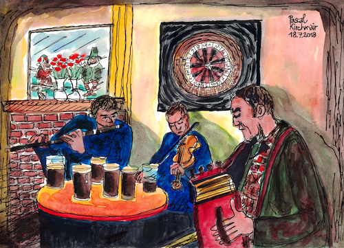 Cartoon: Pub Music (medium) by Pascal Kirchmair tagged irish,pub,music,spiddal,county,galway,moments,bernd,weisbrod,illustration,drawing,zeichnung,pascal,kirchmair,irische,impressionen,cartoon,caricature,karikatur,ilustracion,dibujo,desenho,ink,disegno,ilustracao,illustrazione,illustratie,dessin,de,presse,du,jour,art,of,the,day,tekening,teckning,cartum,vineta,comica,vignetta,caricatura,portrait,retrato,ritratto,portret,aquarelle,watercolor,watercolour,acquarello,acuarela,aguarela,aquarela,irland,ireland,guinness,beer,bier,heimelig,irlanda,irlandesi,irlande,tradition,irish,pub,music,spiddal,county,galway,moments,bernd,weisbrod,illustration,drawing,zeichnung,pascal,kirchmair,irische,impressionen,cartoon,caricature,karikatur,ilustracion,dibujo,desenho,ink,disegno,ilustracao,illustrazione,illustratie,dessin,de,presse,du,jour,art,of,the,day,tekening,teckning,cartum,vineta,comica,vignetta,caricatura,portrait,retrato,ritratto,portret,aquarelle,watercolor,watercolour,acquarello,acuarela,aguarela,aquarela,irland,ireland,guinness,beer,bier,heimelig,irlanda,irlandesi,irlande,tradition