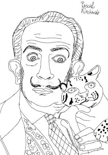 Cartoon: Salvador Dali with ocelot (medium) by Pascal Kirchmair tagged ocelot,ocelote,ozelot,salvador,dali,marquis,marques,de,pubol,cartoon,caricature,karikatur,drawing,zeichnung,illustration,illustrazione,pascal,kirchmair,ilustracion,portrait,retrato,dibujo,desenho,ritratto,disegno,ilustracao,illustratie,dessin,du,jour,art,of,the,day,tekening,teckning,cartum,vineta,comica,vignetta,caricatura,artist,artista,artiste,kunst,künstler,maler,painter,peintre,pintor,pittore,wacom,cintiq,21,ux,digital,ocelot,ocelote,ozelot,salvador,dali,marquis,marques,de,pubol,cartoon,caricature,karikatur,drawing,zeichnung,illustration,illustrazione,pascal,kirchmair,ilustracion,portrait,retrato,dibujo,desenho,ritratto,disegno,ilustracao,illustratie,dessin,du,jour,art,of,the,day,tekening,teckning,cartum,vineta,comica,vignetta,caricatura,artist,artista,artiste,kunst,künstler,maler,painter,peintre,pintor,pittore,wacom,cintiq,21,ux,digital