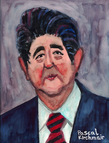 Cartoon: Shinzo Abe (medium) by Pascal Kirchmair tagged shinzo,abe,karikatur,prime,minister,japan,japon,japao,cartoon,portrait,drawing,retrato,illustration,ilustracion,caricature,pascal,kirchmair,zeichnung,dibujo,desenho,dessin,ilustracao,ritratto,shinzo,abe,karikatur,prime,minister,japan,japon,japao,cartoon,portrait,drawing,retrato,illustration,ilustracion,caricature,pascal,kirchmair,zeichnung,dibujo,desenho,dessin,ilustracao,ritratto