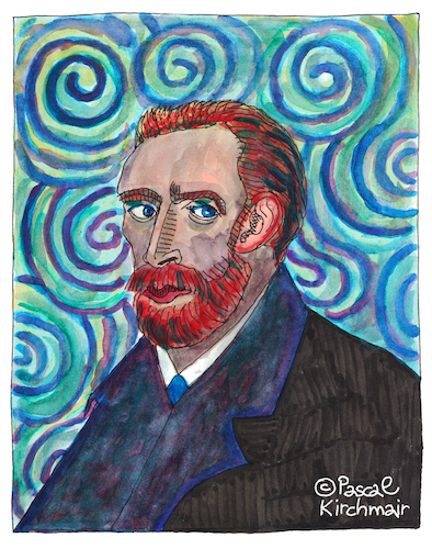 Cartoon: Vincent Willem van Gogh (medium) by Pascal Kirchmair tagged vincent,willem,van,gogh,portrait,retrato,drawing,dibujo,desenho,disegno,dessin,zeichnung,caricature,karikatur,pascal,kirchmair,watercolour,aquarell,acuarela,aguarela,ritratto,cartoon,illustration,ilustracion,ilustracao,vincent,willem,van,gogh,portrait,retrato,drawing,dibujo,desenho,disegno,dessin,zeichnung,caricature,karikatur,pascal,kirchmair,watercolour,aquarell,acuarela,aguarela,ritratto,cartoon,illustration,ilustracion,ilustracao