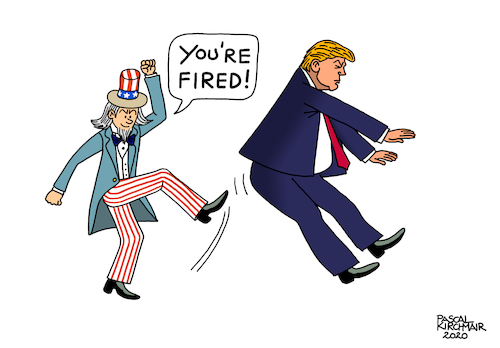 Cartoon: You are fired! (medium) by Pascal Kirchmair tagged make,the,virus,great,again,america,uncle,sam,donald,trump,you,are,fired,super,spreading,spreader,washington,usa,president,präsident,potus,white,house,united,states,pandemie,pandemic,pandemia,corona,covid,coronavirus,malattie,malattia,maladie,enfermedad,malady,sick,sickness,illness,disease,pest,peste,illustration,drawing,zeichnung,pascal,kirchmair,political,cartoon,caricature,karikatur,ilustracion,dibujo,desenho,ink,disegno,ilustracao,illustrazione,illustratie,dessin,de,presse,du,jour,art,of,day,tekening,teckning,cartum,vineta,comica,vignetta,caricatura,kunst,politiker,politician,politics,crazy,loony,lunatic,madman,mad,make,the,virus,great,again,america,uncle,sam,donald,trump,you,are,fired,super,spreading,spreader,washington,usa,president,präsident,potus,white,house,united,states,pandemie,pandemic,pandemia,corona,covid,coronavirus,malattie,malattia,maladie,enfermedad,malady,sick,sickness,illness,disease,pest,peste,illustration,drawing,zeichnung,pascal,kirchmair,political,cartoon,caricature,karikatur,ilustracion,dibujo,desenho,ink,disegno,ilustracao,illustrazione,illustratie,dessin,de,presse,du,jour,art,of,day,tekening,teckning,cartum,vineta,comica,vignetta,caricatura,kunst,politiker,politician,politics,crazy,loony,lunatic,madman,mad