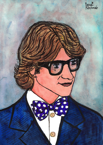 Cartoon: Yves Saint Laurent (medium) by Pascal Kirchmair tagged ysl,yves,saint,laurent,portrait,retrato,caricature,karikatur,ritratto,cartoon,drawing,dibujo,desenho,dessin,zeichnung,illustration,ilustracion,ilustracao,illustrazione,illustratie,tekening,teckning,portret,pascal,kirchmair,haute,couture,couturier,fashion,designer,disegno,mode,label,ysl,yves,saint,laurent,portrait,retrato,caricature,karikatur,ritratto,cartoon,drawing,dibujo,desenho,dessin,zeichnung,illustration,ilustracion,ilustracao,illustrazione,illustratie,tekening,teckning,portret,pascal,kirchmair,haute,couture,couturier,fashion,designer,disegno,mode,label