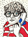 David Hockney mit Telefon