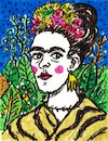 Cartoon: Frida Kahlo (small) by Pascal Kirchmair tagged dedicated,to,leo,dr,eloesser,selbstporträt,autoportrait,autoritratto,selbstbildnis,mit,dornenhalsband,und,self,portrait,with,thorn,necklace,and,autorretrato,con,collar,de,espinas,colibri,watercolor,watercolour,aquarell,künstler,artist,artista,aquarelle,acuarela,gouache,ink,tusche,tuschezeichnung,nanquim,encre,chine,tinta,china,diego,rivera,frida,kahlo,mexico,porträt,arte,aztekin,aztec,coyoacan,illustration,drawing,zeichnung,pascal,kirchmair,political,cartoon,caricature,karikatur,ilustracion,dibujo,desenho,disegno,ilustracao,illustrazione,illustratie,dessin,presse,du,jour,art,of,the,day,tekening,teckning,cartum,vineta,comica,vignetta,caricatura,retrato,ritratto,portret,kunst,mexiko,painting,peinture,dipinto,pittura,pintura,cuadro,quadro,azteken,aztecs,malerei,artwork