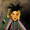 Cartoon: Jean-Michel Basquiat (small) by Pascal Kirchmair tagged jean michel basquiat portrait retrato ritratto karikatur caricature cartoon illustration dibujo desenho disegno dessin drawing zeichnung