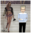 Cartoon: Jean-Paul Gaultier (small) by Pascal Kirchmair tagged jean,paul,gaultier,couturier,cartoon,caricature,karikatur,mariniere