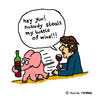 Cartoon: Pink Elephant (small) by Pascal Kirchmair tagged to,see,pink,elephants,drunk,wine,bsuf,besoffen