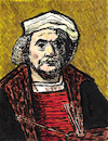 Cartoon: Rembrandt van Rijn (small) by Pascal Kirchmair tagged self,old,alt,vieux,viejo,anciano,vecchio,rembrandt,van,rijn,artist,artiste,artista,kunst,künstler,illustration,sepia,ink,drawing,tusche,tuschezeichnung,zeichnung,pascal,kirchmair,cartoon,caricature,karikatur,ilustracion,dibujo,desenho,disegno,ilustracao,illustrazione,illustratie,dessin,de,presse,du,jour,art,of,the,day,tekening,teckning,cartum,vineta,comica,vignetta,caricatura,portrait,porträt,portret,retrato,ritratto,arte,holland,netherlands,niederlande,leiden,amsterdam,leyden,popart,selbstportrait,selbstporträt,anziano,painting,pintura,peinture,dipinto,cuadro,quadro,malerei