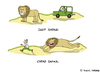 Cartoon: Safaripark (small) by Pascal Kirchmair tagged kenya löwe safari jeep lion savanne savannah sabana lione park