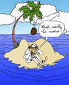 Cartoon: Schiffbrüchiger (small) by Pascal Kirchmair tagged katastrophe catastrophe schiffbruechiger gestrandeter einsame insel island isle ile robinson crusoe