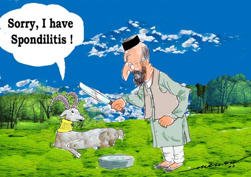 Cartoon: excuses (medium) by kar2nist tagged goats,id,sacrifice,killing