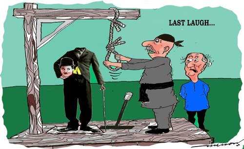 Cartoon: Last laugh (medium) by kar2nist tagged chaplin,charlie,laugh,hanging