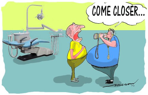 Cartoon: molar location (medium) by kar2nist tagged dentist,doctor,molar,tummy