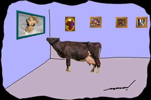 Cartoon: Pamela Double (medium) by kar2nist tagged pamela,cow,udder,breasts