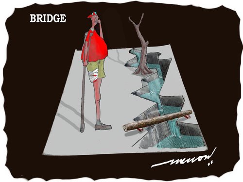 Cartoon: The Bridge on the (medium) by kar2nist tagged 3d,humour,cartoon,marry,the