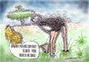 Cartoon: A Smart Ostrich... (small) by kar2nist tagged ostrich,cheeta,african,plains,prey,and,predator
