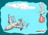 Cartoon: Express Delivery (small) by kar2nist tagged deleveries,exprexx,aircraft,stork,babies