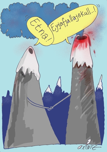 Cartoon: volcano (medium) by axinte tagged axinte