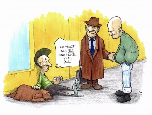 Cartoon: Hoppla (medium) by Bülow tagged oi,punk,cash,euro,street,bettler,betteln,spende,geldspende,geld,euro,punk,punker,oi,nazi,neonazi,altnazi,straße,straßenrand,gehweg