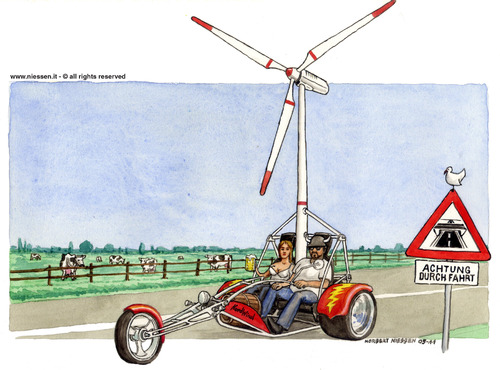 Cartoon: Nordwind (medium) by Niessen tagged energy,cars