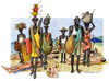 Cartoon: Vu Cumpra (small) by Niessen tagged immigration africa hunger italy beach summer black
