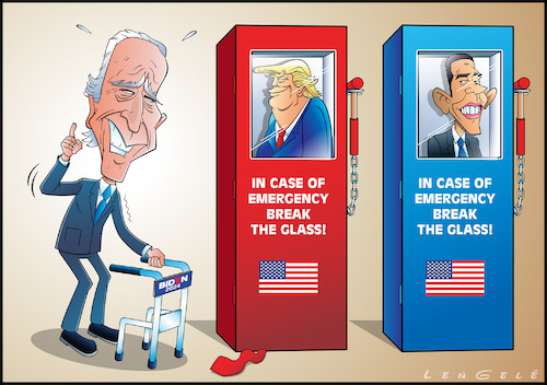 Cartoon: Biden 2024 (medium) by Carayboo tagged biden,trump,election,usa,america,democrats,republicans,lengele