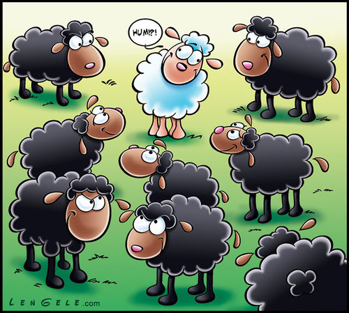 Cartoon: Black sheep (medium) by Carayboo tagged animal,white,noir,mouton,lamb,sheep,black