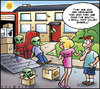 Cartoon: Newcomers Moving (small) by Carayboo tagged newcomer,neighbor,move,alien,roswell,moving,box,street,address,friend,lengele