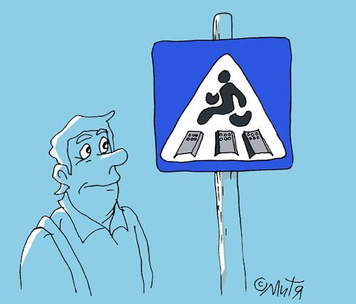 Cartoon: road sign (medium) by mitya_kononov tagged mityacartoon