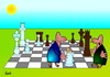 Cartoon: Schachpartie (small) by berti tagged schach chess spiel gegner feind geschütze unlautere hilfsmittel ritter turm pfeil rook knight arrow inkscape