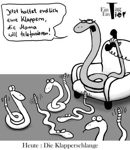 Cartoon: Die Klapperschlange (medium) by Mistviech tagged tiere,natur,schlange,klapperschlange,rattlesnake,klappern,telefonieren,telefon,klappe,halten