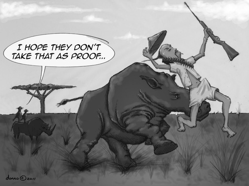 Cartoon: Rhino Poacher poached (medium) by donno tagged libido,china,africa,poach,horn,rhino