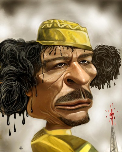 Cartoon: gaddafi (medium) by drljevicdarko tagged oil,and,blood