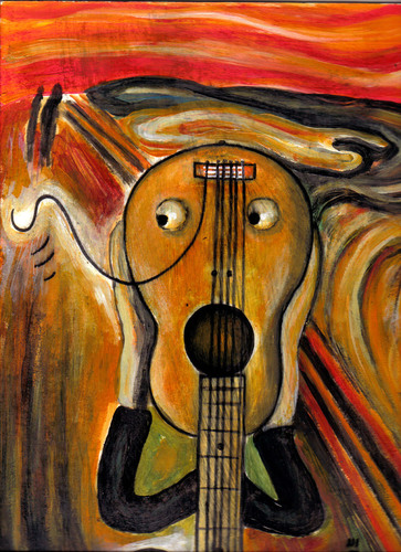 Cartoon: guitar scream (medium) by drljevicdarko tagged scream