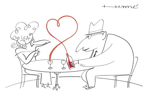 Cartoon: Lovewine (medium) by Herme tagged love,wine