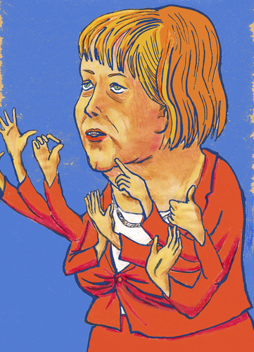 Cartoon: Angela Merkel (medium) by BiSch tagged merkel,kanzler,chancellor,politik,policy,gestik,gesture,angela merkel,karikatur,politiker,angela,merkel