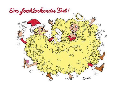 Cartoon: Ein frohlockendes Fest! (medium) by BiSch tagged blond,locken,weihnachten,weihnachtsmann,hair,claus,santa,angel,christmas,weihnachten,weihnachtsmann