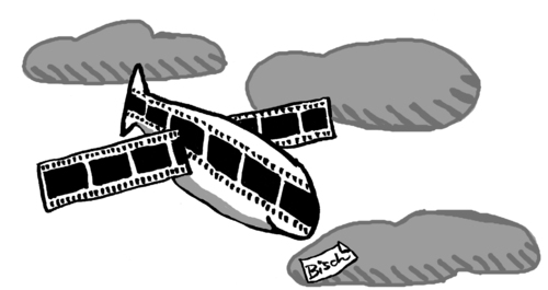 Cartoon: Film Flieger (medium) by BiSch tagged cinema,film,flieger,flugzeug,berlinale,festival,aircraft,film,flieger,flugzeug,berlinale,festival,kino