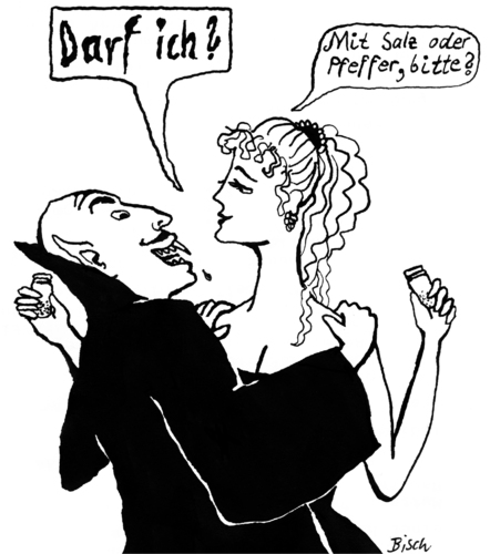 Cartoon: Mit Salz oder Pfeffer? (medium) by BiSch tagged halloween,vampir,vampire,gewürz,höflichkeit,biss,halloween,vampir,vampire,gewürz,höflichkeit,biss