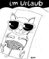 Cartoon: Urlaubsfreuden (small) by BiSch tagged katze,cat,maus,mice,urlaub,holidays,strand,beach