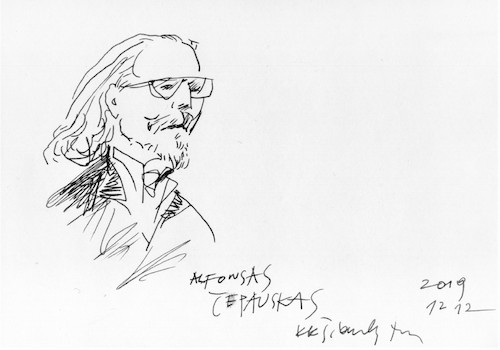 Cartoon: Alfonsas Cepauskas (medium) by Kestutis tagged sketch,kestutis,lithuania,kunst,art