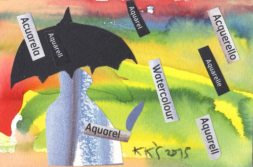Cartoon: Aquarell. Watercolour. Aquarelle (medium) by Kestutis tagged aquarell,watercolour,dada,postcard,art,kunst,kestutis,lithuania