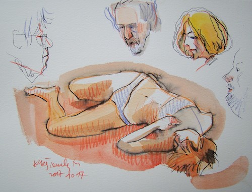 Cartoon: Artists and model (medium) by Kestutis tagged artist,model,kestutis,lithuania,sketch