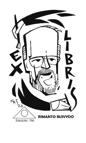 Cartoon: Bookplate for an artist painter (medium) by Kestutis tagged bookplate,exlibris,artist,painter,kestutis,lithuania,art,kunst